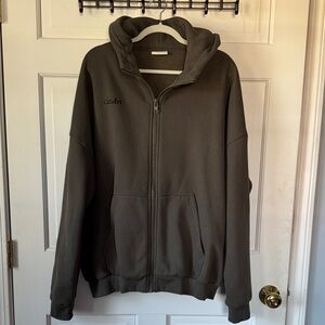 Comfrt Army Green Full-Zip Hooded Sweatshirt - Men's